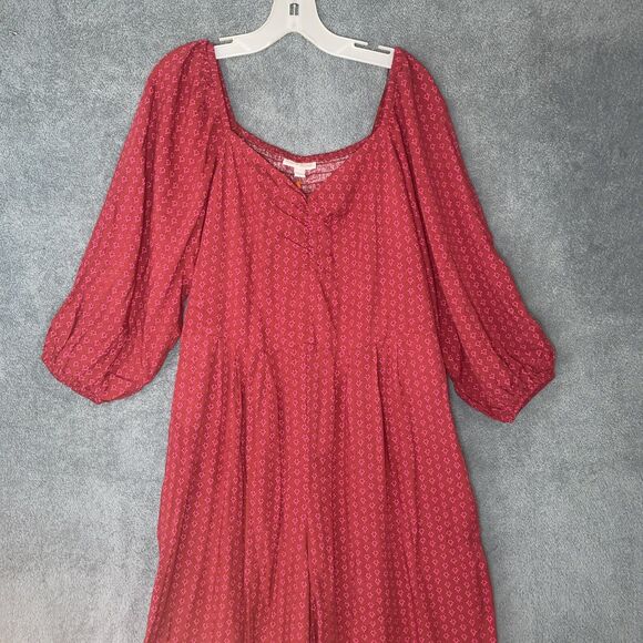 Knox Rose Jumpsuit Womens Large Wide Leg Crop Boho Hippie Festval Cottagecore - Picture 2 of 13